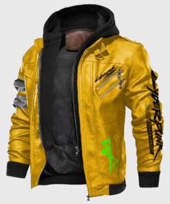 Cyberpunk 2077 Edgerunners David Martinez Yellow Jacket - Men's Yellow Leather Jacket - Front View
