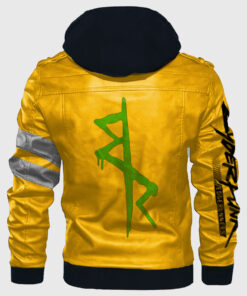 Cyberpunk 2077 Edgerunners David Martinez Yellow Jacket - Men's Yellow Leather Jacket - Back View