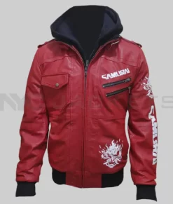 Cyberpunk 2077 Red Leather Jacket-Front