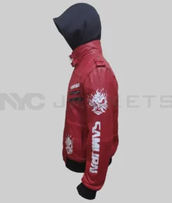 Cyberpunk 2077 Red Leather Jacket-Side