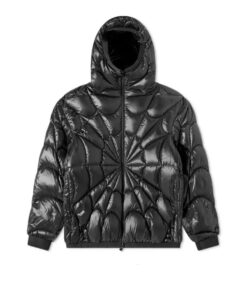 Edward Spider Mens Black Puffer Jacket - Mens Black Puffer Jacket - Front VIew