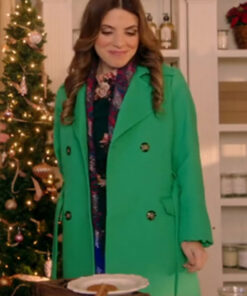 Erin Agostino Christmas by Candlelight Juliet Womens Green Coat - Womens Green Coat - Front View