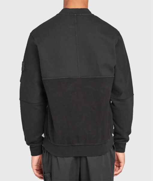 Fend Black Suede Leather Bomber Jacket - Back View