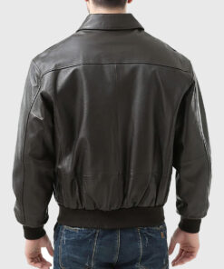 Flight Brown A-2 Bomber Aviator Leather Jacket - Back View