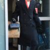 Gigi Hadid Black Coat - Women's Black Wool Coat - Front View2