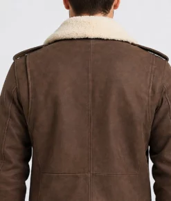 Houston Men's Brown Bomber Leather Jacket-Zoom