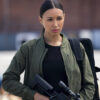 Ilfenesh Hadera The Equalizer Michelle Chambers Womens Green Bomber Jacket - Womens Green Bomber Jacket - Front View