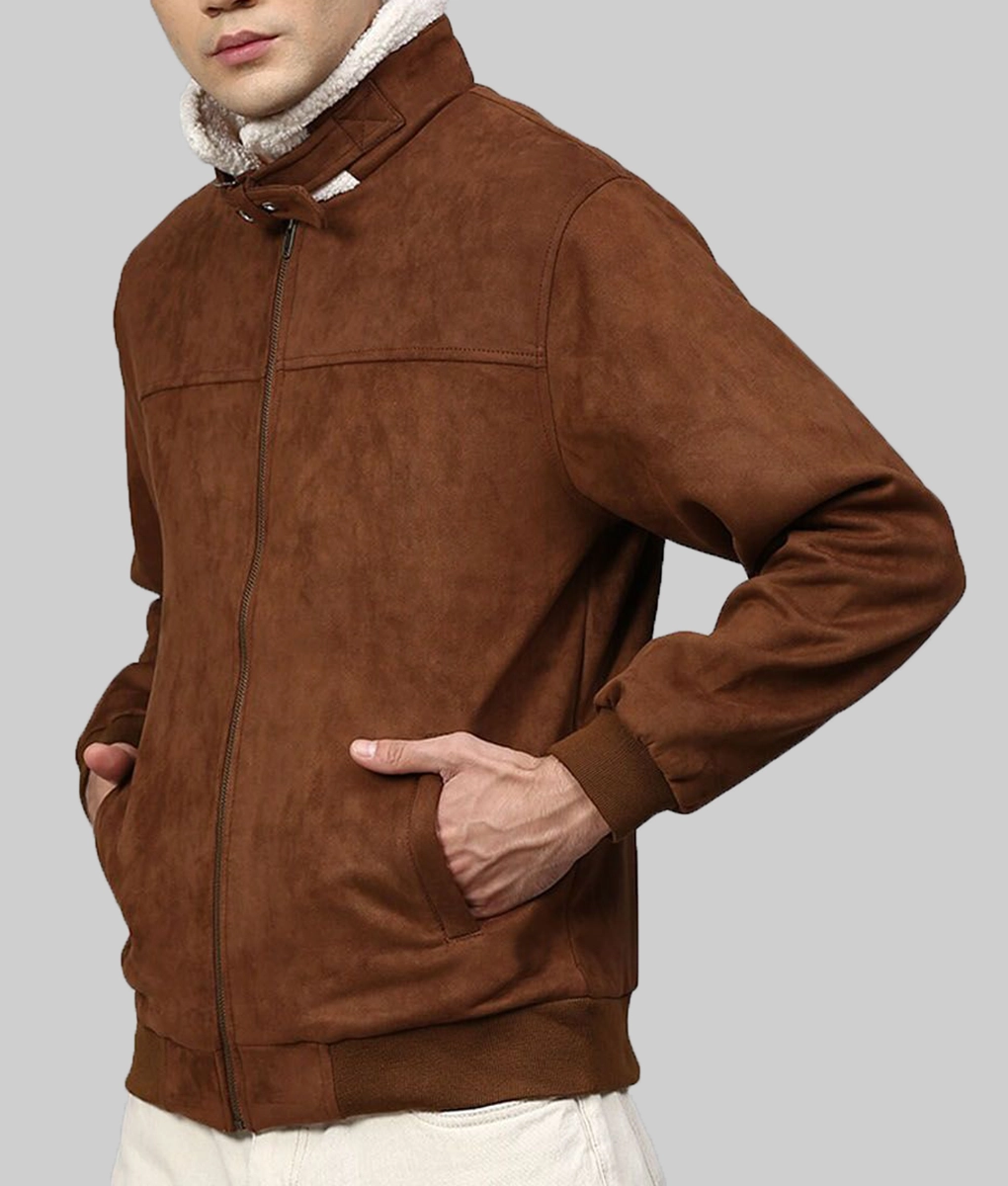 Jason Men's Brown Suede Shearling Jacket