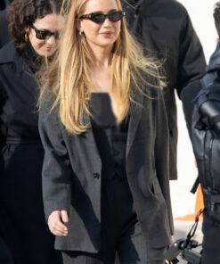 Jennifer Lawrence Womens Charcoal Black Suit - Womens Charcoal Black Suit - Front View