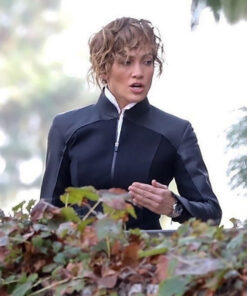 Jennifer Lopez Atlas Shepherd Womens Black Jacket - Womens Black Jacket - Front VIew2