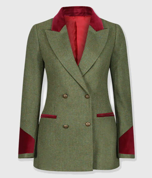 Joely Richardson The Gentlemen Lady Sabrina Womens Green Blazer - Womens Green Blazer - Front View2