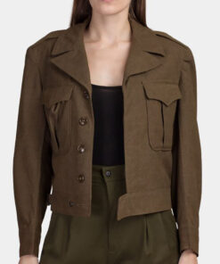 Julie Womens Brown Wool Jacket - Womens Brown Wool Jacket - Front VIew