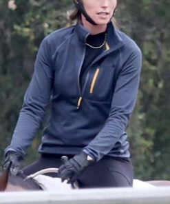 Katherine Schwarzenegger Womens Grey Track Jacket - Womens Grey Track Jacket - Front View