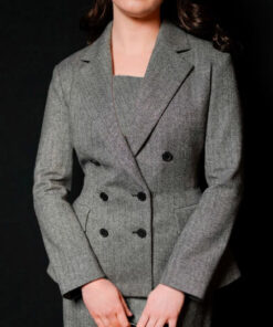Maisie Williams Womens Grey Blazer - Womens Grey Blazer - Front View2