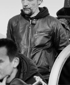 Mathieu Kassovitz Furies Driss Mens Black Leather Jacket - Mens Black Leather Jacket - Front VIew