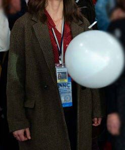 Melissa Benoist The Girls on the Bus Brown Coat - Front VIew4