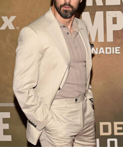 Milo Ventimiglia Mens Cream Suit - Mens Cream Suit - Side View
