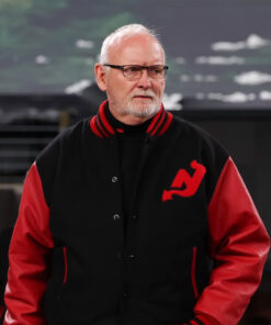 New Jersey Devils Mens Red Bomber Jacket - Mens Red Bomber Jacket - Front View