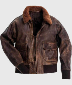 Paul Mens Brown Aviator Vintage Leather Jacket