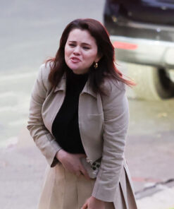 Selena Gomez Womens Brown Cropped Jacket - Womens Brown Cropped Jacket - Front View