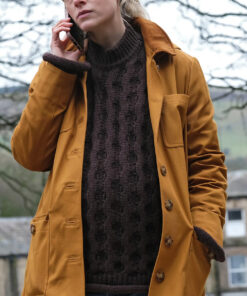 Sophie Rundle After the Flood PC Joanna Marshall Womens Tan Brown Coat - Womens Tan Brown Coat - Front View