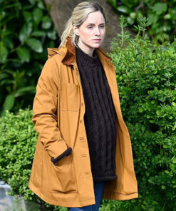 Sophie Rundle After the Flood PC Joanna Marshall Womens Tan Brown Coat - Womens Tan Brown Coat - Front View2
