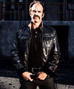 Steven Ogg The Walking Dead Mens Black Leather Jacket - Mens Black Leather Jacket - Front View2