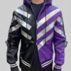 Tekken 8 Reina Mishima Hooded Leather Jacket-Front View