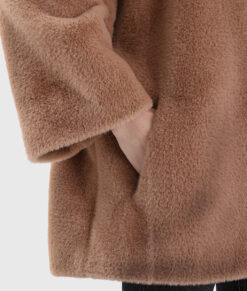 Briony Women's Brown Real Fox Fur Coat - Brown Real Fox Fur Coat For Women - Pocket View