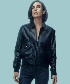 Dark Matter Jennifer Connelly Jacket - Dark Matter Jennifer Connelly Jacket Daniela Vargas Dessen Black Leather Jacket - Front View