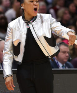 Dawn Staley Silver Jacket - Dawn Staley Silver Jacket | March Madness Leather Jacket - Front View