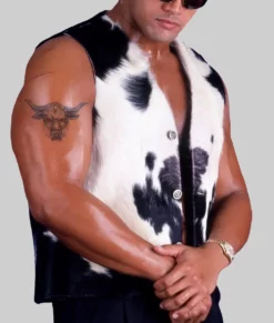 Dwayne Johnson Cowhide vest-Side