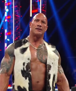 Dwayne Johnson Cowhide vest - WWE Raw Dwayne Johnson Cow Vest - Front View