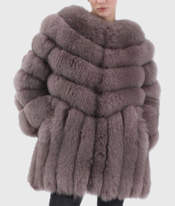 Giselle Women's Brown Real Fox Fur Jacket