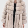 Graceful Women's White Real Fox Fur Jacket - White Real Fox Fur Jacket For Women - Front Open View