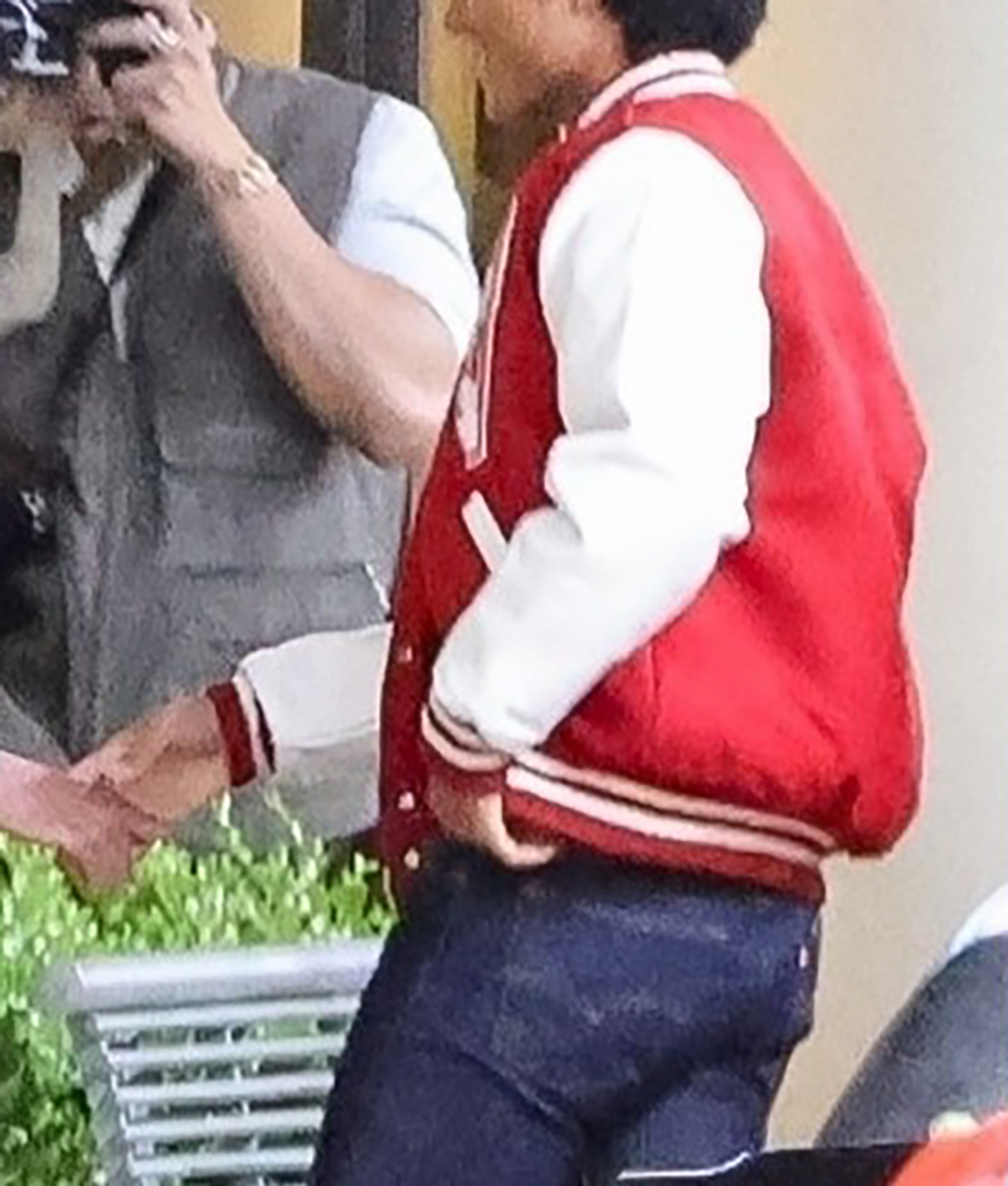 Jaafar Jackson Varsity Jacket - Jaafar Jackson Red and White Varsity Jacket - Side View