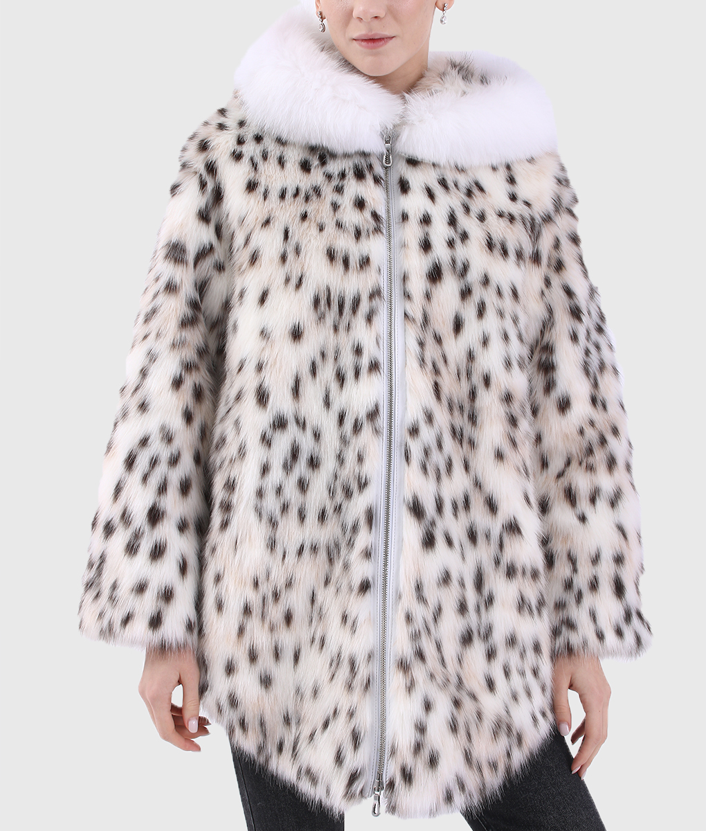 Jessamine Women's Real Lynx Fur Coat | NYC Jackets