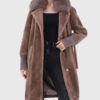 Kaia Women's Brown Real Fox Fur Coat - Brown Real Fox Fur Coat For women - Open Front View Kaia Women's Brown Real Fox Fur Coat - Brown Real Fox Fur Coat For women - Open Front View