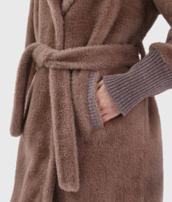 Kaia Women's Brown Real Fox Fur Coat - Brown Real Fox Fur Coat For women - Side View