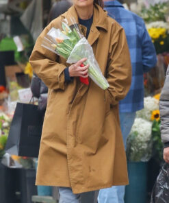 Katie Holmes Brown Trench Coat - Katie Holmes Brown Trench Coat - Front View2
