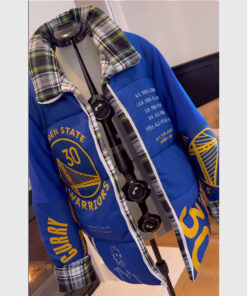 Kristin Juszczyk Ayesha Curry Puffer Jacket - Golden State Warriors Kristin Juszczyk Ayesha Curry Puffer Jacket - Front VIew