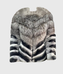 Orlaith Women's Black Real Fox Fur Jacket - Black Real Fox Fur Jacket For Women - Front View