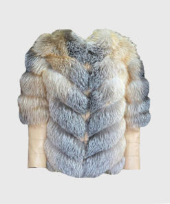 Quiana Women's Real Fox Fur Jacket - Real Fox Fur Jacket For Women - Front View