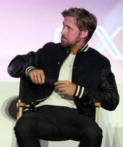 Ryan Gosling Black Varsity Jacket - Ryan Gosling Black Varsity Jacket - Front View3