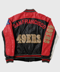 San Francisco 49ers Leather Jacket - Men's 49ers Leather Jacket - Back VIew