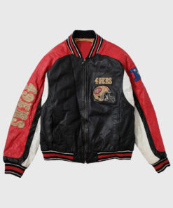 San Francisco 49ers Leather Jacket - Men's 49ers Leather Jacket - Front View