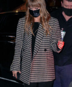 Taylor Swift Checkered Blazer - SNL After party Taylor Swift Checkered Blazer - Front View2