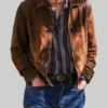 Timothee Chalamet Brown Suede Jacket-Front View