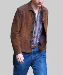 Timothee Chalamet Brown Suede Jacket-Side View