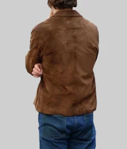Timothee Chalamet Brown Suede Jacket-Back View